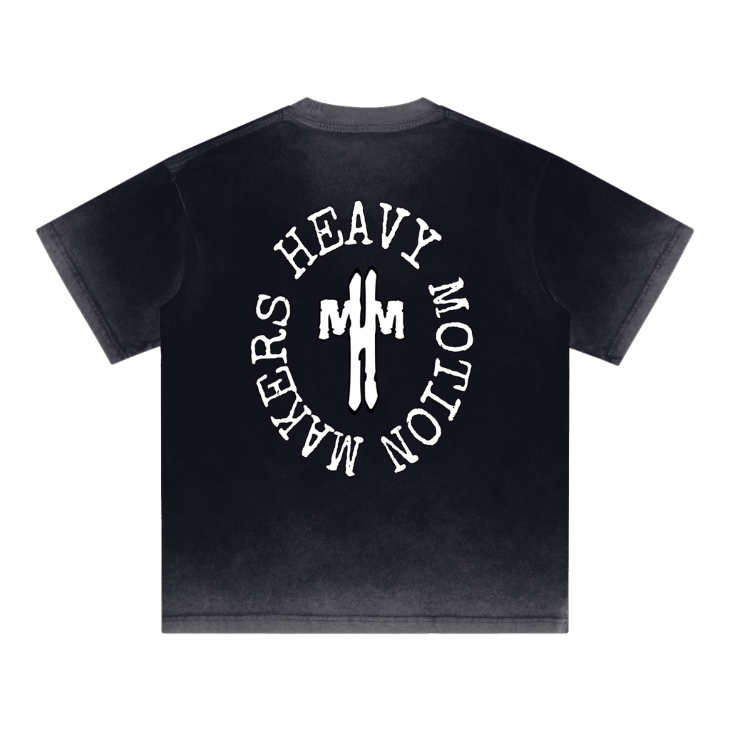 “Motion elements” Reverse Dyed Loose Cotton T-Shirt