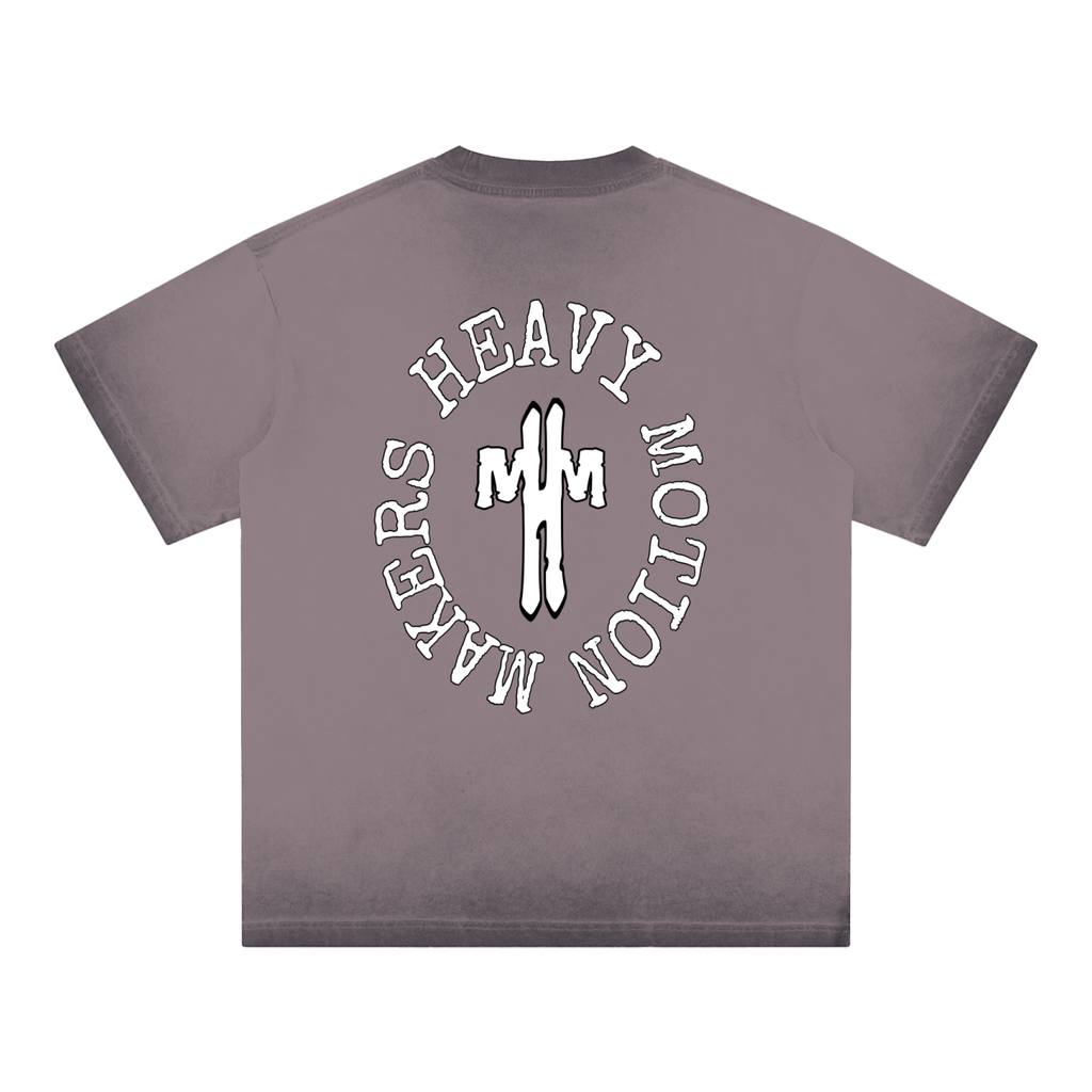 “Motion elements” Reverse Dyed Loose Cotton T-Shirt