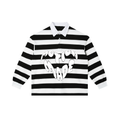 “Motion Heart Hands” Color Block Stripe Polo Shirt